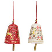Yuletide Greetings Papier Mache Bell Hanger  (2 Count Assortment)