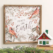 Peace on Earth Woodland Cardinals Dimensional Frame