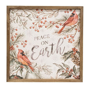 Peace on Earth Woodland Cardinals Dimensional Frame