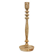 Distressed Gold Finish Candle Stick - 12"H