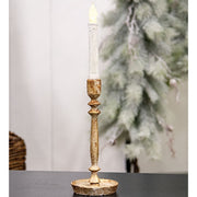 Distressed Gold Finish Candle Stick - 9"H