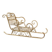 Distressed Gold Finish Scrolled Sleigh