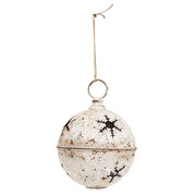 Gleaming Distressed White Metal Snowflake Jingle Bell - 8.25" x 11.5"