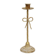 Distressed Metal Bow Taper Holder - 10"H