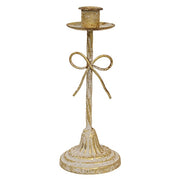 Distressed Metal Bow Taper Holder - 8.25"H