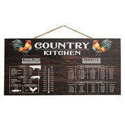 Country Kitchen Conversion Chart Hanging Sign - 12"x6"