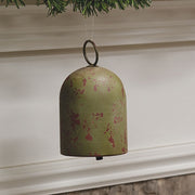 Distressed Green Metal Dome Sleigh Bell Ornament