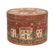 Nesting Primitive Winter Scene Wooden Boxes (Set of 3)