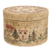 Nesting Primitive Winter Scene Wooden Boxes (Set of 3)