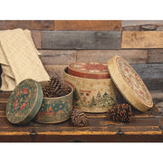 Nesting Primitive Winter Scene Wooden Boxes (Set of 3)