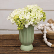 Sage Green Scalloped Ceramic Vase - 5"H