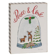 Snow Globe Gingham Box Sign  (2 Count Assortment)
