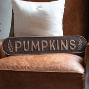 Pumpkins Rustic Brown Metal Sign