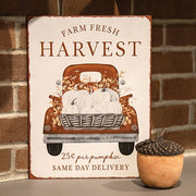 Farm Fresh Harvest Truck Metal Sign