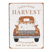 Farm Fresh Harvest Truck Metal Sign