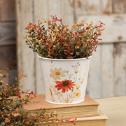Fall Florals Metal Bucket