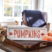 Pumpkins Arrow Rustic Metal Sign