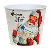 Believe in the Magic Santa White Metal Bucket