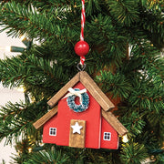Wooden Christmas Barn Ornament