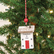 Wooden Comfort & Joy House Ornament