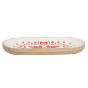 Yuletide Cardinal Oval Wooden Tray