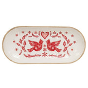 Yuletide Cardinal Oval Wooden Tray