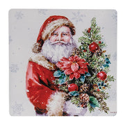 Santa with Christmas Tree Metal Sign