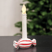 Red and White Striped Candy Taper Holder