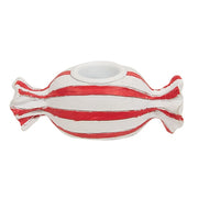 Red and White Striped Candy Taper Holder