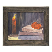Faithful Hopeful Blessings Stacked Books Textured Framed Print - 10x8