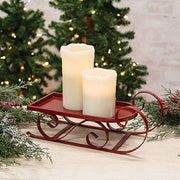 Red Metal Sled - 11.75" W x 5" Dp x 4.5"H