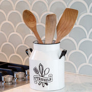 White Metal Kitchen Utensils Milk Can