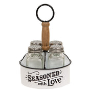 Seasoned With Love Caddy with 4 Salt & Pepper Shakers