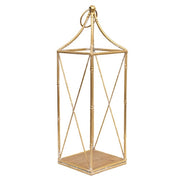 Distressed Golden Metal Open Air Lanterns (Set of 2)