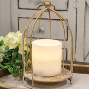 Distressed Golden Birdcage Lantern
