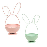 Distressed Metal Bunny Egg Bowls (Set of 2)