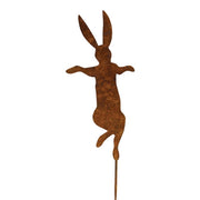 Rusty Metal Dancing Bunny Yard Stakes (Set of 3)