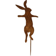 Rusty Metal Dancing Bunny Yard Stakes (Set of 3)