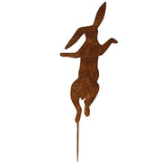 Rusty Metal Dancing Bunny Yard Stakes (Set of 3)