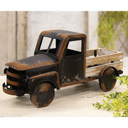 Distressed Black Metal Farm Truck