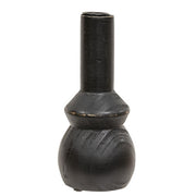 Black Wooden Curvy Taper Holder