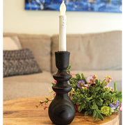 Black Wooden Deco Bottle Taper Holder