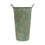 Green Copper Finish Butterfly Embossed French Buckets (Set of 2)