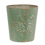 Green Copper Finish Butterfly Embossed Planter