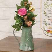 Green Copper Finish Butterfly Embossed Pitcher