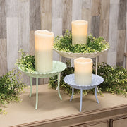 Pastel Metal Standing Candle Trays (Set of 3)