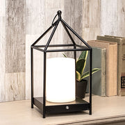Black Metal Open Air Tri-Function LED Lantern - 16"