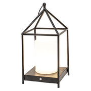 Black Metal Open Air Tri-Function LED Lantern - 16"