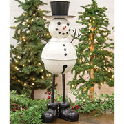 Distressed Metal Standing Top Hat Snowman - 21"H