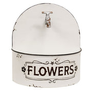 Distressed White Spigot Wall Planter